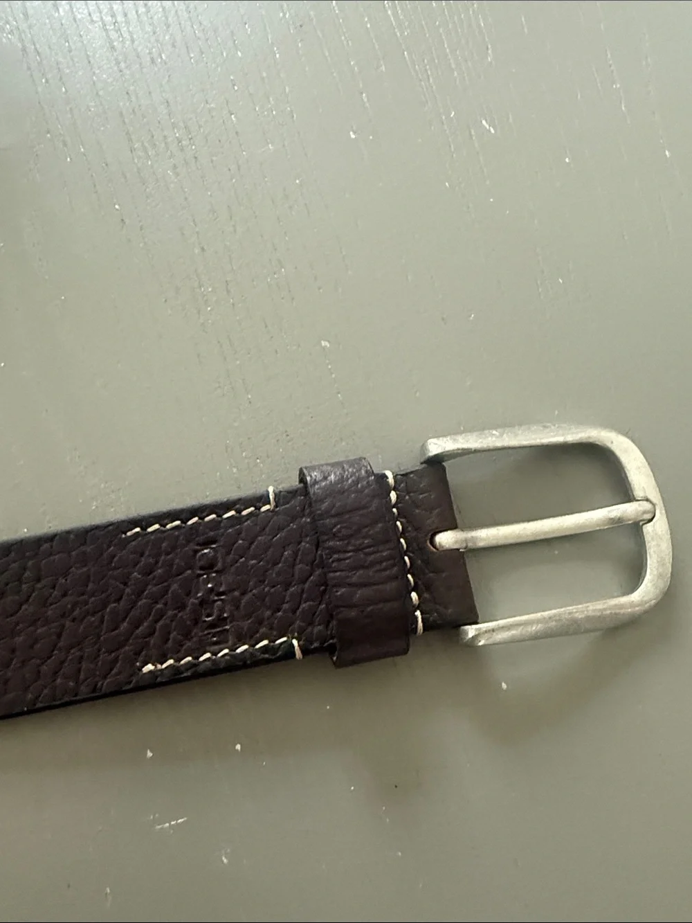 Men's Joe’s Dark Brown Leather Belt with Silver Buckle 40